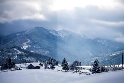 Winter in the mountains Stock Photos