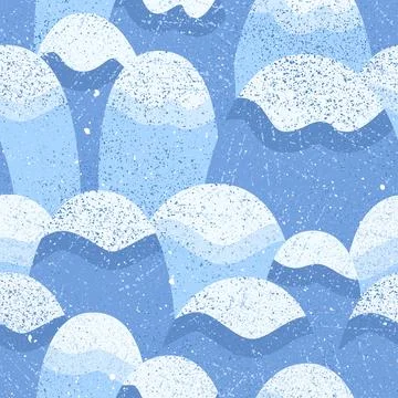 Winter Mountains Seamless Pattern Illustrazione stock