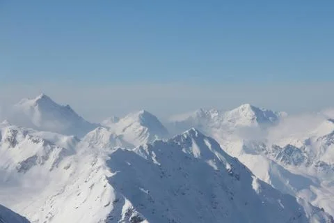 Winter mountains in Soelden Stock Photos