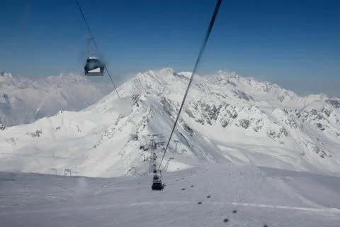 Winter mountains in Soelden Stock Photos