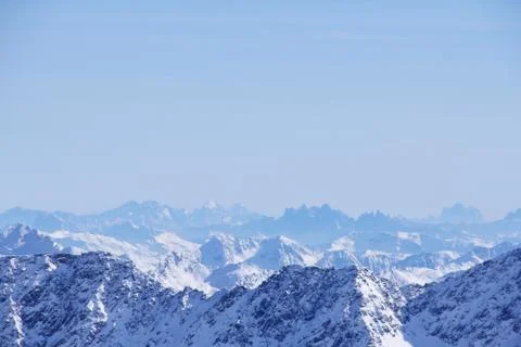 Winter mountains in Soelden Stock-Fotos