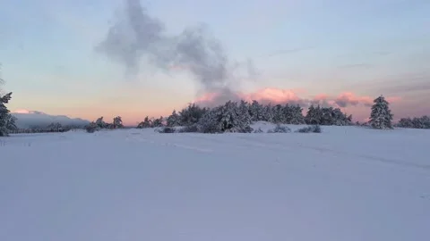 Winter Mountains Sunset 4K Stock Footage 165326109