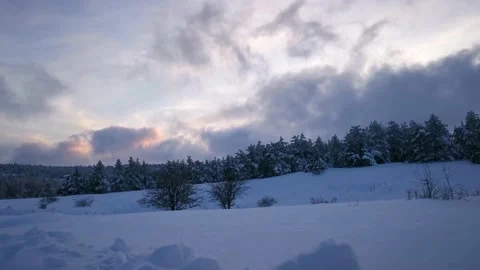 Winter Mountains Sunset 4K Stock Footage 165326444