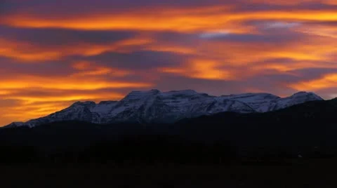 Winter Mountains in Sunset Stock Footage 22070958