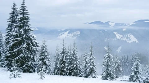 Winter in the mountains. Time lapse.  4K, UHD Stock Footage 56149783
