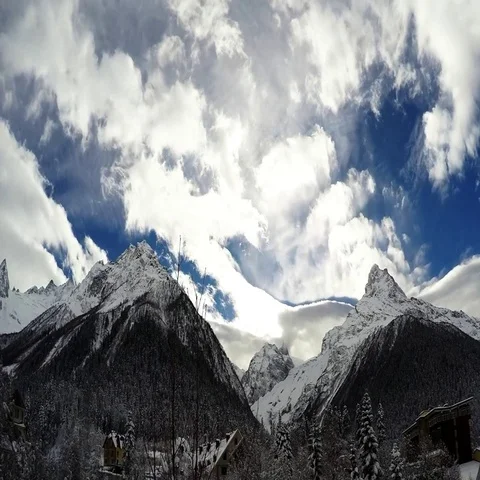 Winter in mountains timelapse Stock Footage 69456797