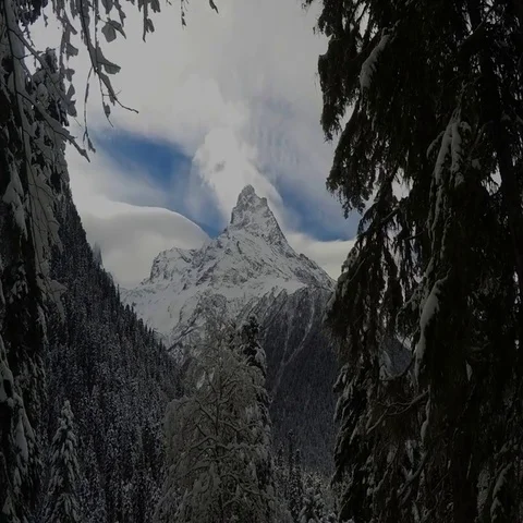 Winter in mountains timelapse Stock Footage 69457064