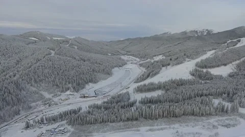 Winter mountains in Ukraine, in Bukovel Stock Footage 149059152