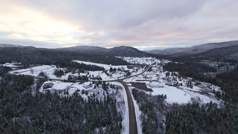 Winter mountainside aerial fpv pass Stock Footage 321179384