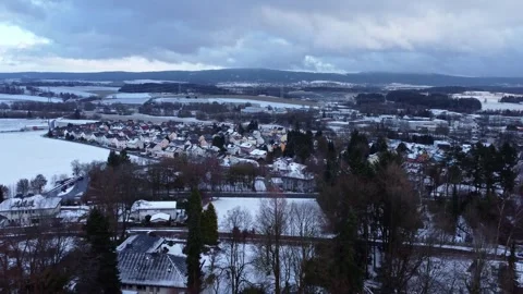 Winter in Munchberg, Germany, cran view Video stock 329935984