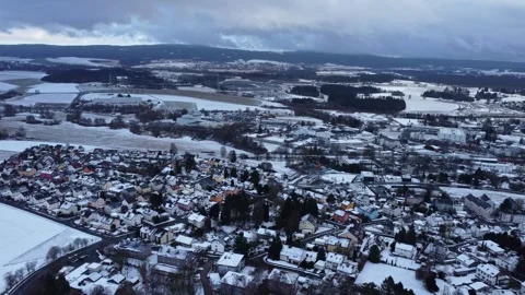 Winter in Munchberg, Germany, Panoramic view Video stock 329936029