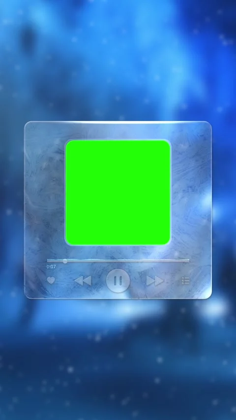 A winter music player made of ice with a green screen Vidéo 341981877