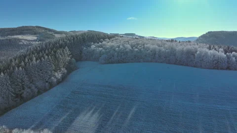 Winter Nature Background with Forest and Hills Stock Footage 327476921