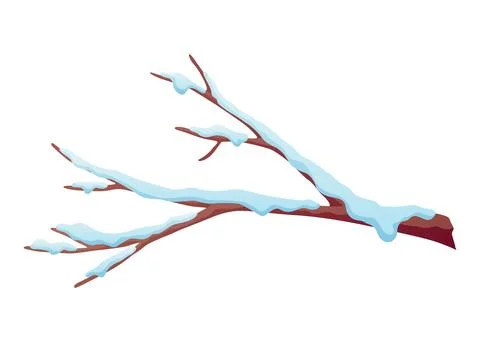 Winter nature design element set. Snow symbol, snowy branch. Snowy decoration Stock Illustration