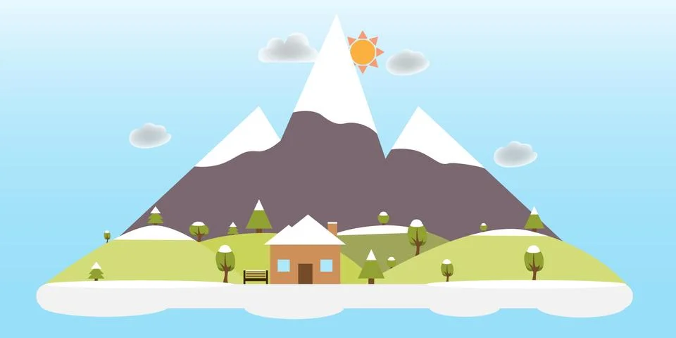 The winter nature design. Vector flat style. Stock Illustration