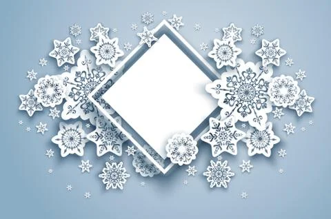 Winter nature frame Stock Illustration