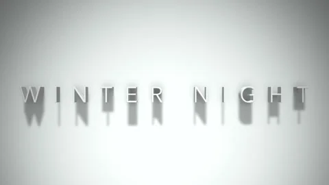 Winter night 3D title animation with shadows on a white background Stock Footage 298000312