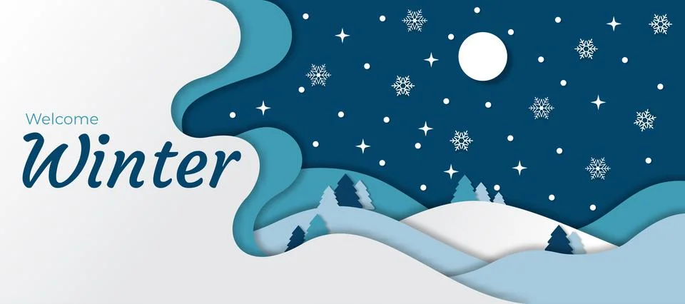 Winter in the night background Stock Illustration