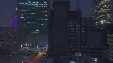 Winter night in downtown Video stock 148291546