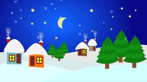 Winter night Vídeo Stock 8962330