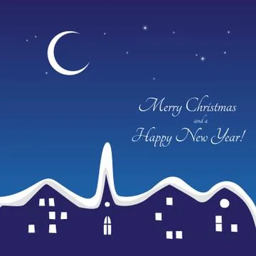 Winter night Stock Illustration