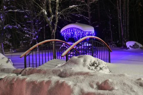 Winter at night Stock Photos