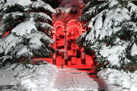 Winter at night Stock-Fotos