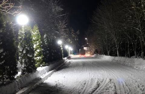 Winter at night Stock Photos