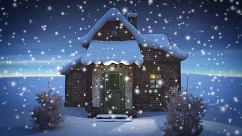 Winter Night Scene Loop Stock Footage 99123150