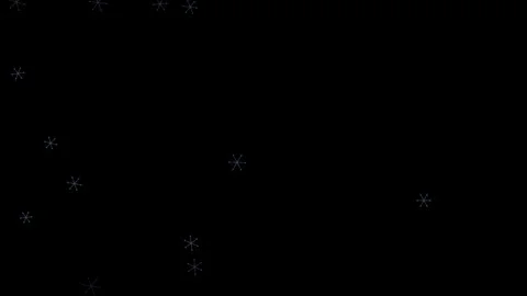 Winter night sky with falling snowflakes and glowing stars Video stock 338288897