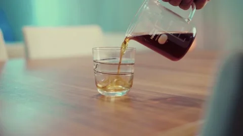 Winter night, specialty coffee on the table Stock Footage 230171488