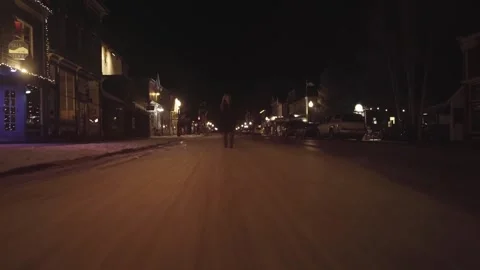 Winter Night Stroll Stock Footage 248497276