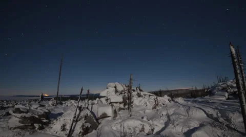 Winter night timelapse Stock Footage 52367538