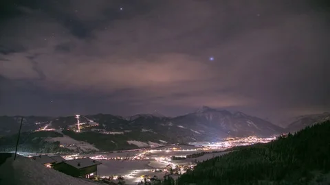 Winter night timelapse Video stock 71982906