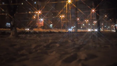 Winter night traffic Stock Footage 103109508