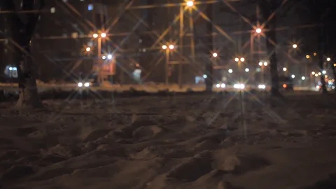 Winter night traffic Stock Footage 103109755