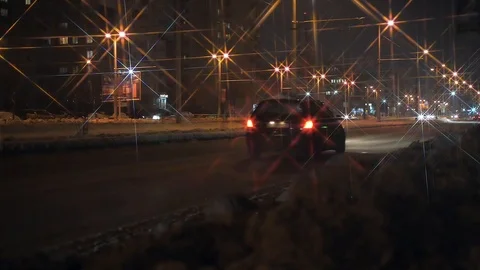 Winter night traffic Stock Footage 103109851