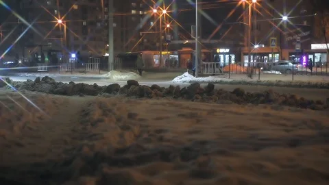 Winter night traffic Video stock 103109908
