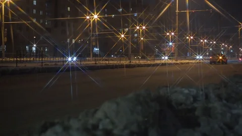 Winter night traffic Stock Footage 103109928