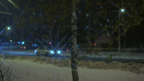 Winter night traffic Stock Footage 103110063