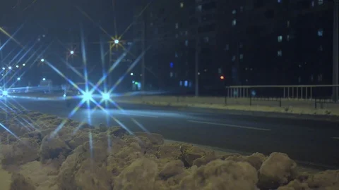 Winter night traffic Stock Footage 103110126