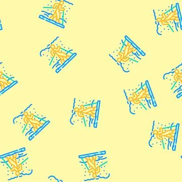 Winter nordic walking vector seamless pattern Stock Illustration