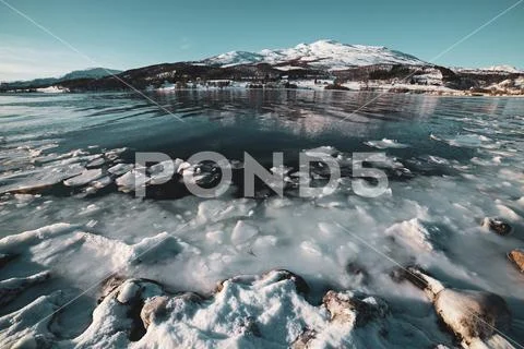 Winter Norway lake Stock Photos