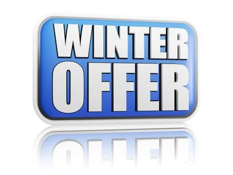 Winter offer blue banner Stock Illustration
