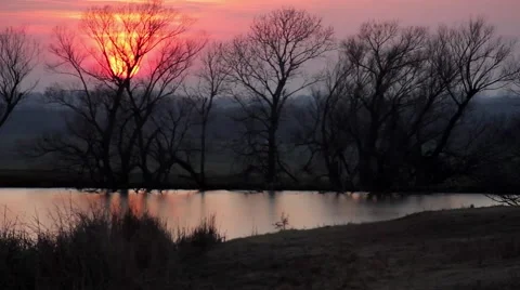 Winter Oklahoma Sunset Stock-Footage 41379815