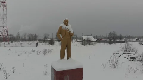 Winter old Lenin Stock Footage 101057299