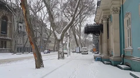 Winter in old part of city Stock Footage 143331985