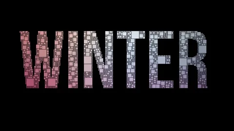 Winter Olympics Pixelated Text Transforming Looping Boxes With Glitch Effect Video stock 113881857