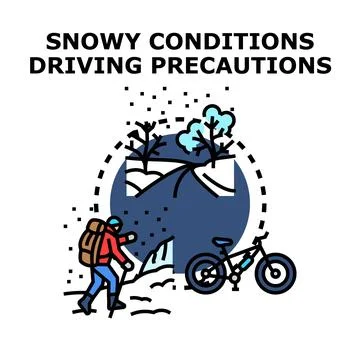 Winter outdoor activities in snowy conditions with precautions Stock Illustration