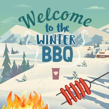 Winter outdoors concept. Stock Illustration